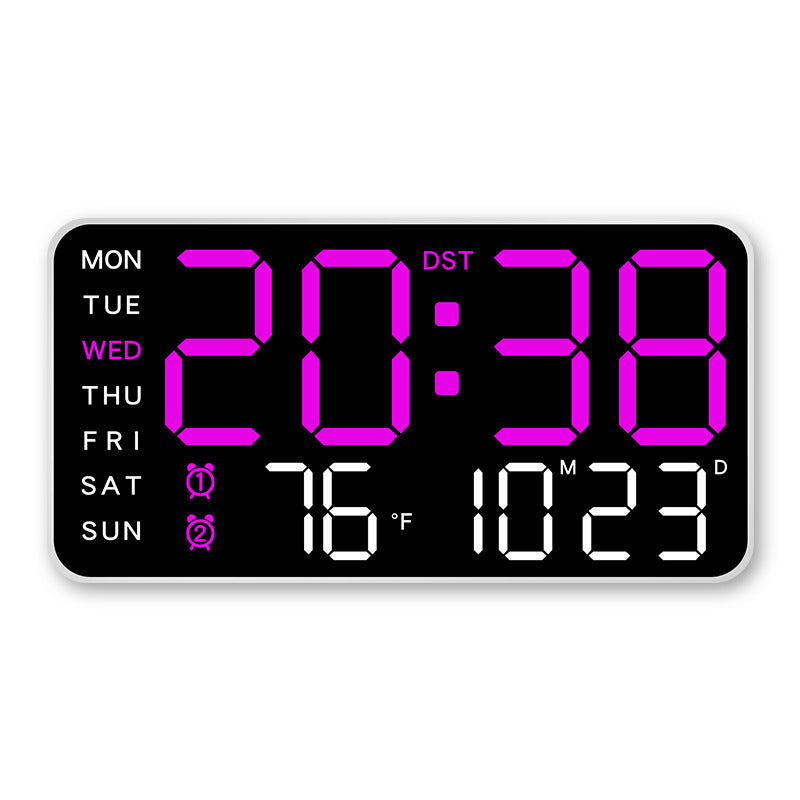 Multifunctional LED Digital Wall Clock with Temperature Display