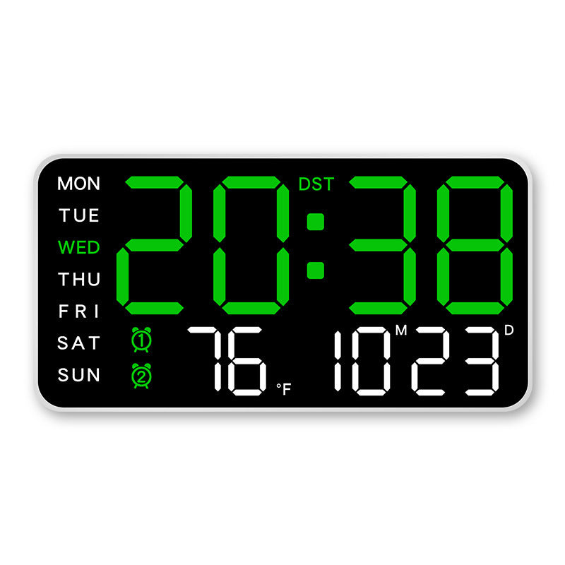 Multifunctional LED Digital Wall Clock with Temperature Display