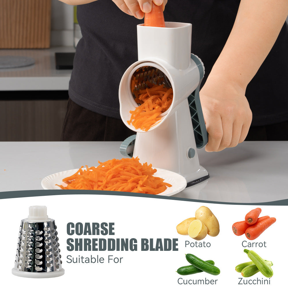 3-in-1 Rotary Cheese Grater Vegetable Slicer