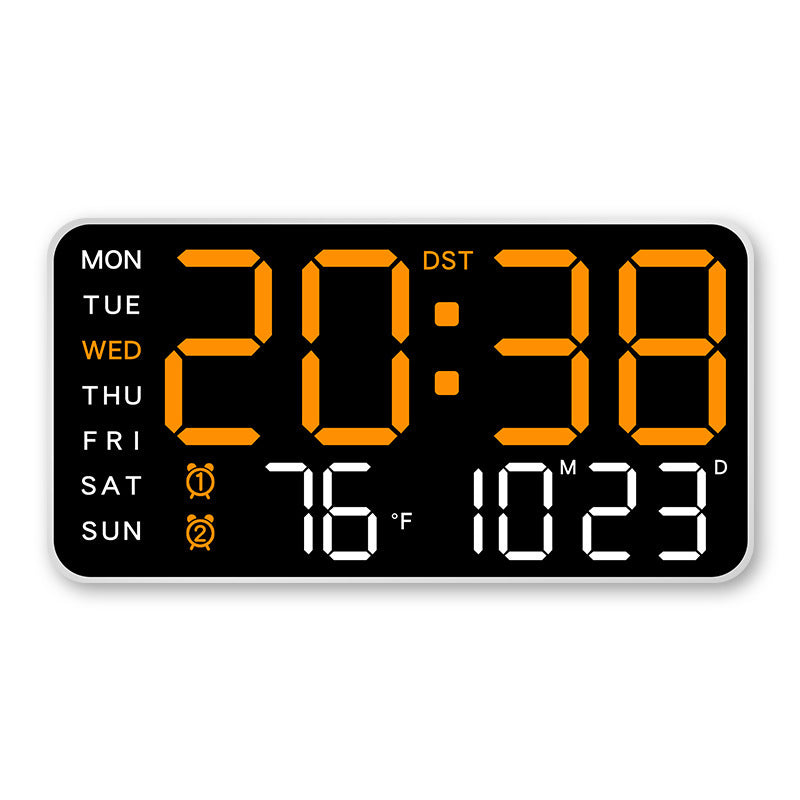 Multifunctional LED Digital Wall Clock with Temperature Display