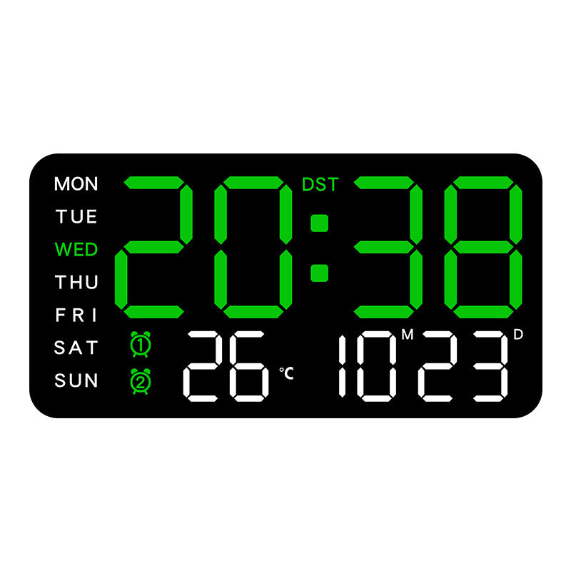 Multifunctional LED Digital Wall Clock with Temperature Display