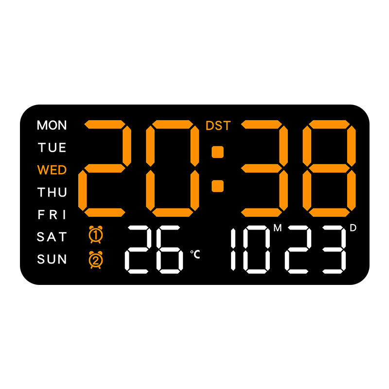 Multifunctional LED Digital Wall Clock with Temperature Display