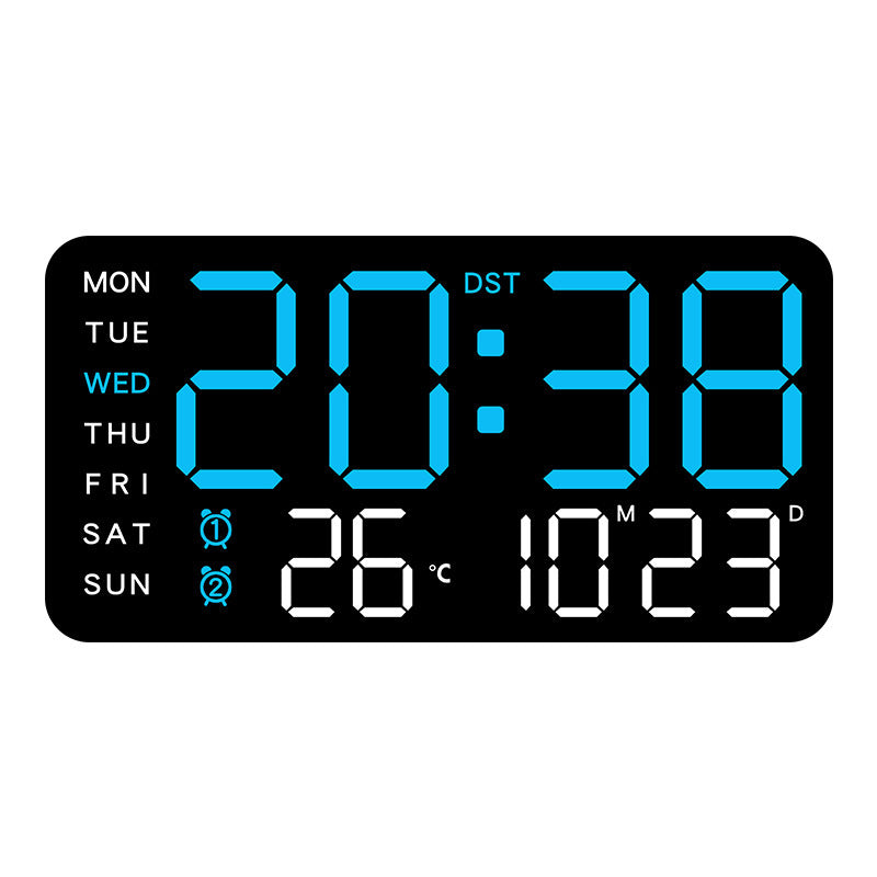 Multifunctional LED Digital Wall Clock with Temperature Display