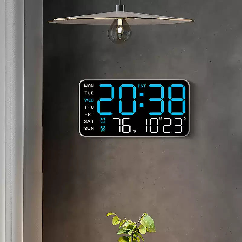 Multifunctional LED Digital Wall Clock with Temperature Display
