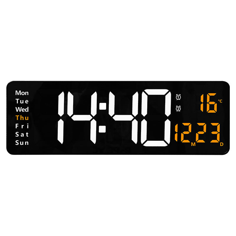 16-Inch Large Digital Clock with Temperature, Date, Auto DST, Night Light, and Auto Brightness Dimmer