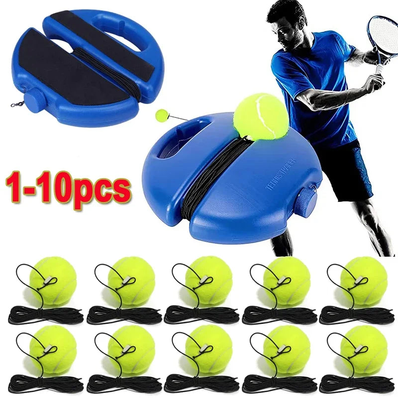 Tennis Trainer Rebounder with Weighted Base & Elastic Rope