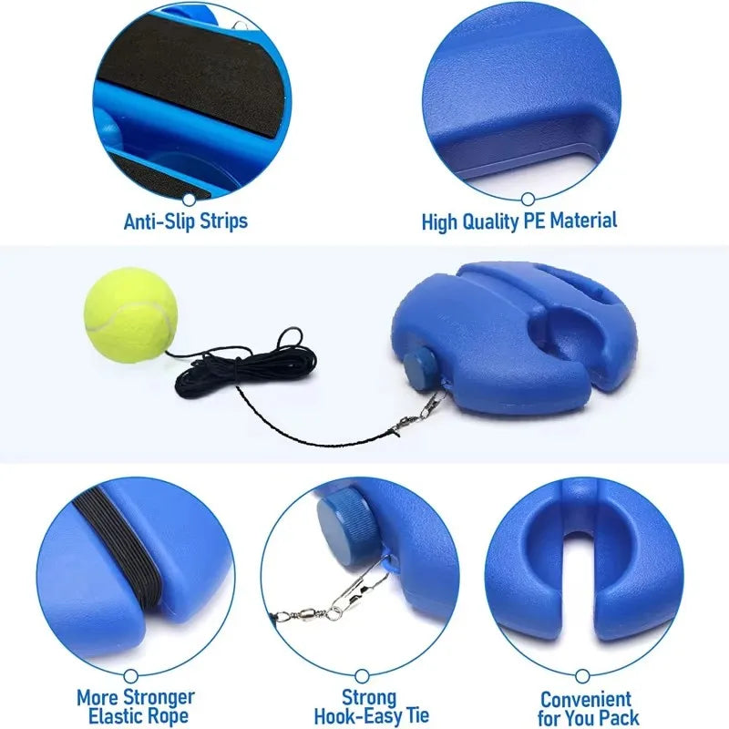 Tennis Trainer Rebounder with Weighted Base & Elastic Rope