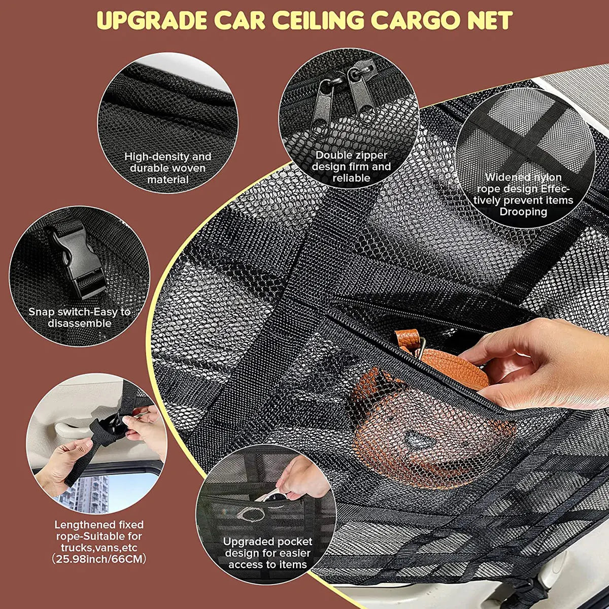 Car Ceiling Cargo Net