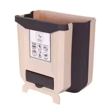 Foldable Cabinet Trash Bin Drill-Free Bag Dispenser 10L