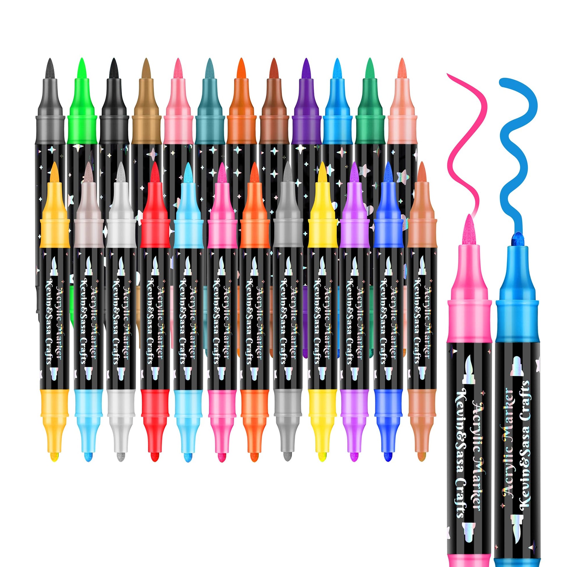 Dual-Tip Glitter Marker Pen Set