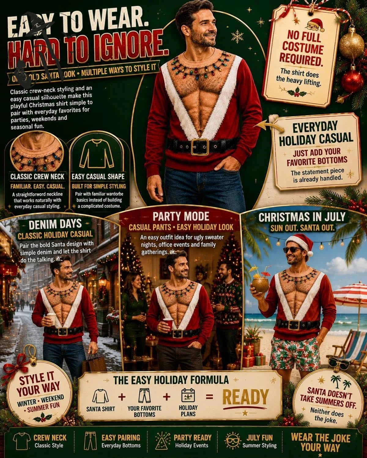 Funny Christmas Sweater Set