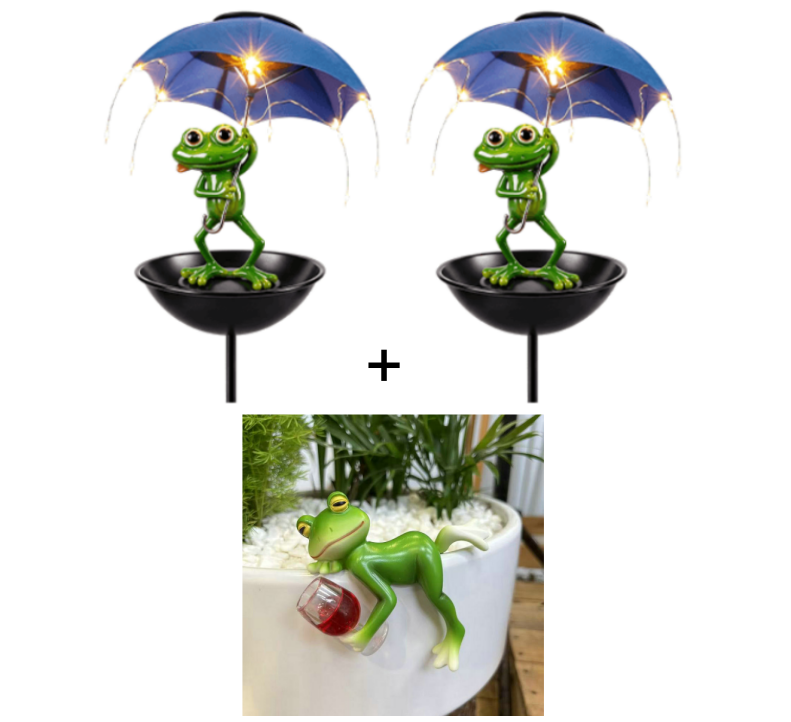 Magical Frog Garden Decoration with Solar Night Light