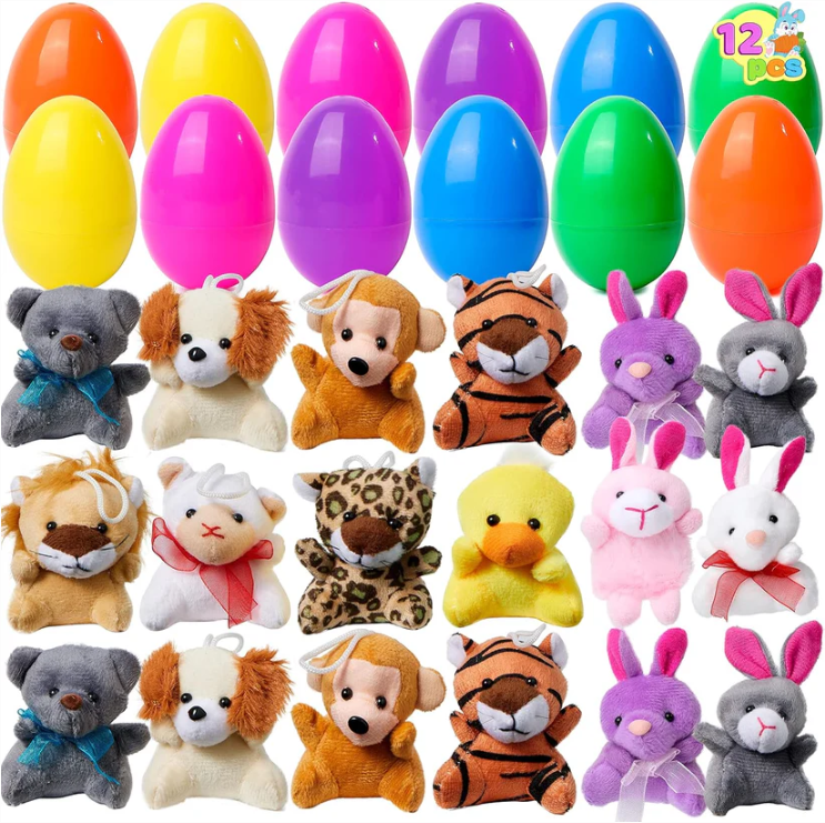 Prefilled Easter Eggs with Stuffed Animal Toys
