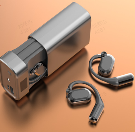 Open-Ear Wireless Earphones with Bluetooth 5.4 and LED Flashlight Case