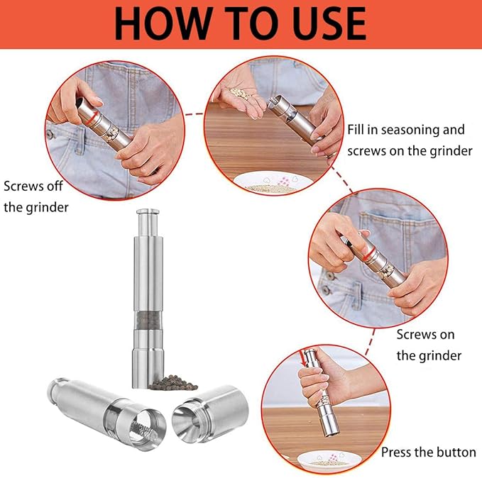 Stainless Steel Salt Pepper Spice Grinder