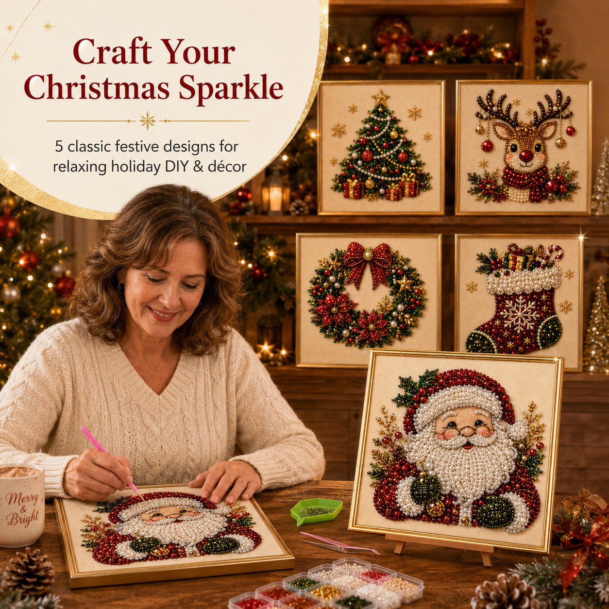 DIY Christmas Pearl Painting Art Kit