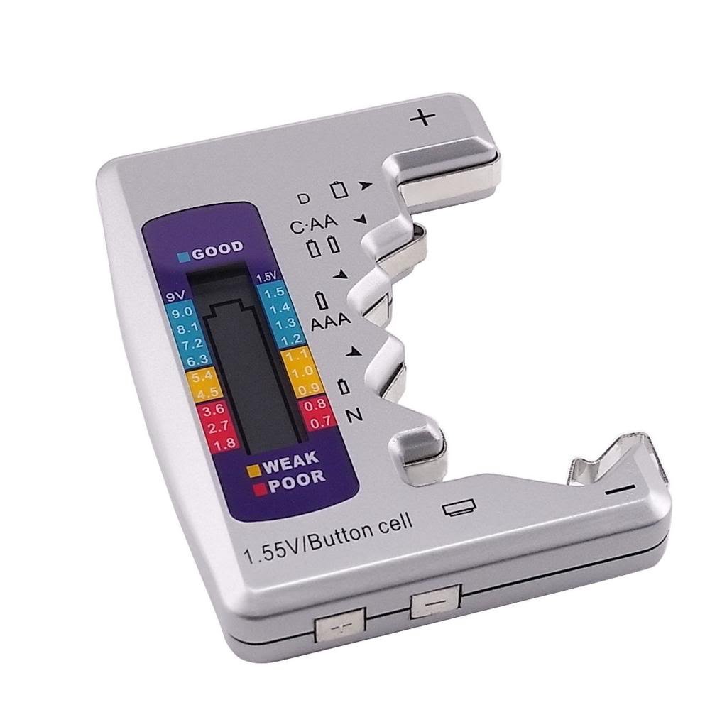 Battery Tester for C AA AAA D N 9V and Button Cells