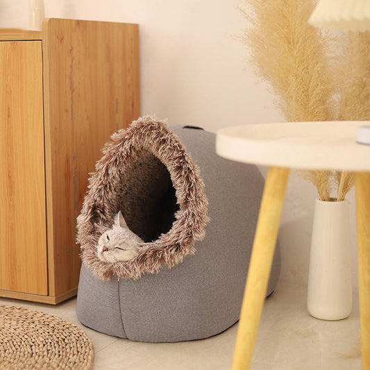Cozy Warm Cave Bed for Pets