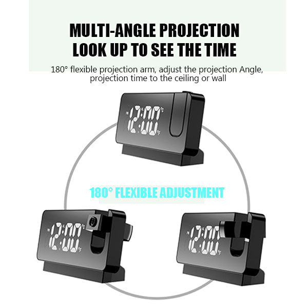 Smart Digital Projection Alarm Clock with 7-Inch LED Display