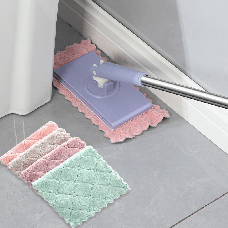 Hands-Free Cloth Changing Mini Mop with 360° Swivel Head