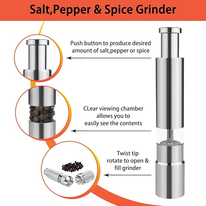 Stainless Steel Salt Pepper Spice Grinder