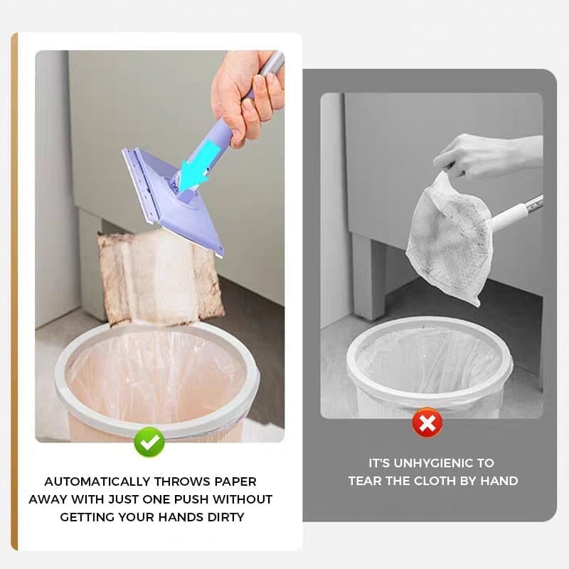 Hands-Free Cloth Changing Mini Mop with 360° Swivel Head