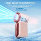 Turbo Handheld Fan with LED Display 6 Speeds 3000mAh Battery