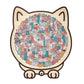 135-Piece Morandi-Colored Cat Shaped Wooden Jigsaw Puzzle