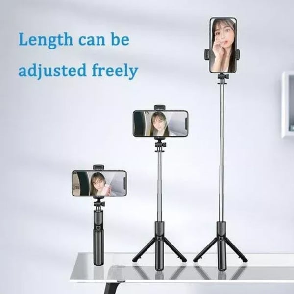 6-in-1 Wireless Bluetooth Selfie Stick with Tripod and LED Fill Light