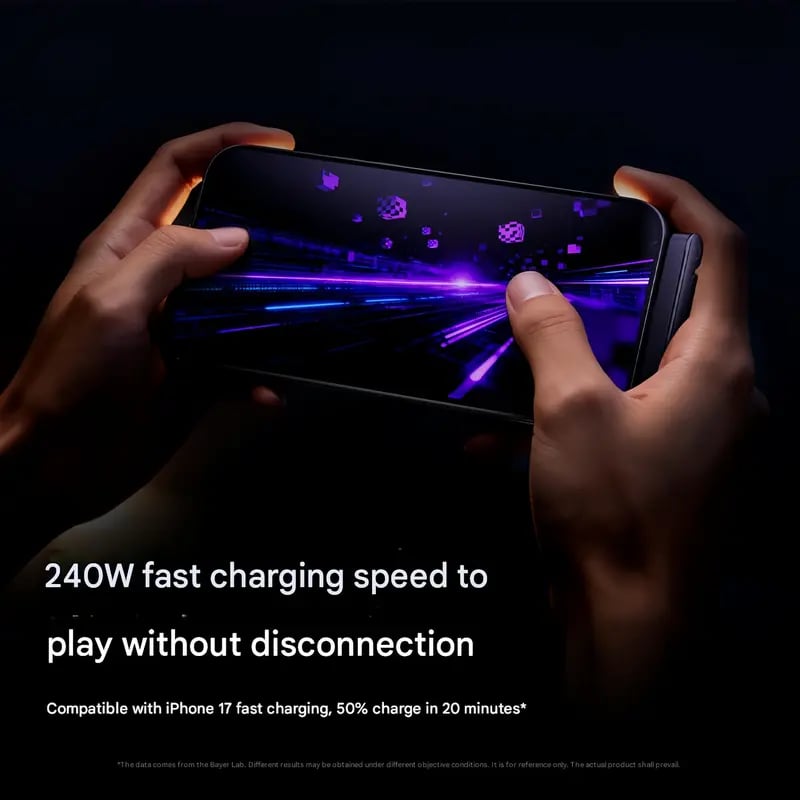 2-in-1 240W Fast Charging Cable with Foldable Phone Stand