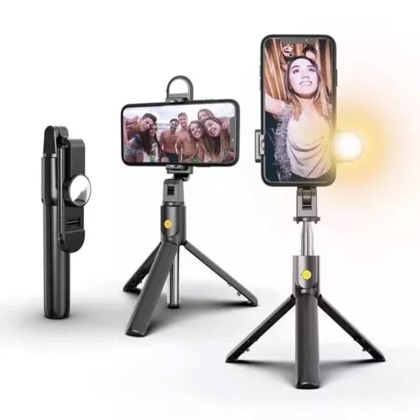 6-in-1 Wireless Bluetooth Selfie Stick with Tripod and LED Fill Light
