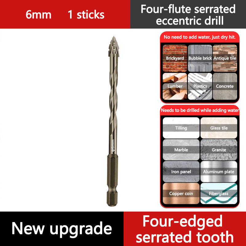 4-Flute Serrated Eccentric Drill Bit Set