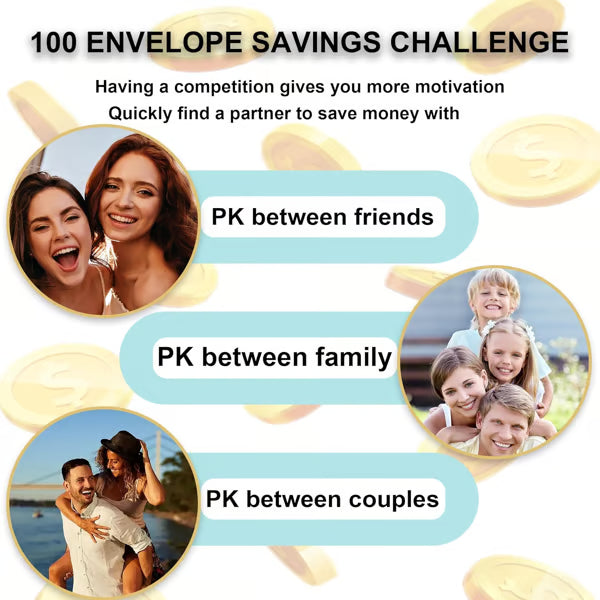A5 Savings Challenge Binder with 100 Envelopes