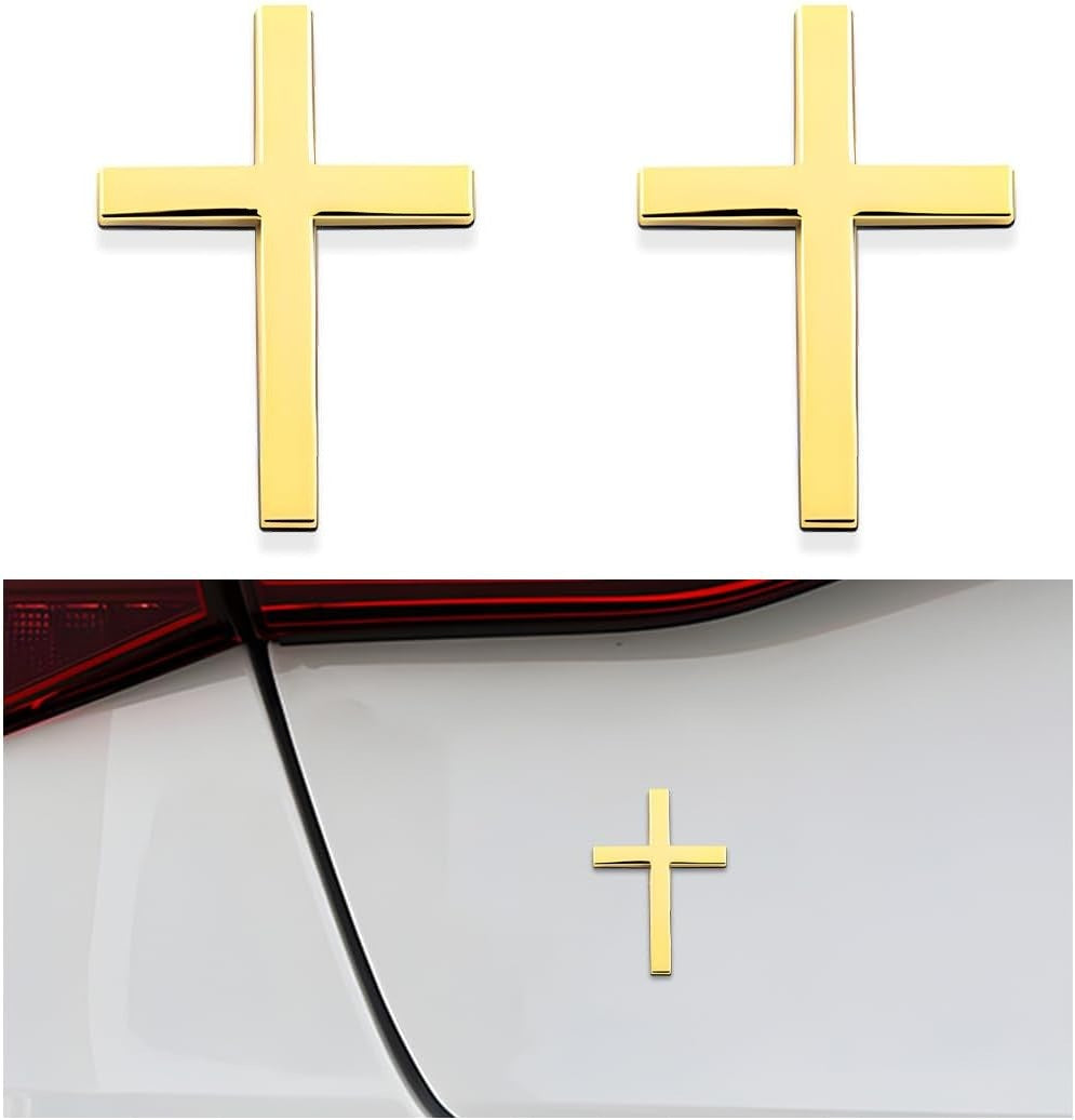 3D Metal Jesus Christ Cross Car Badge Sticker