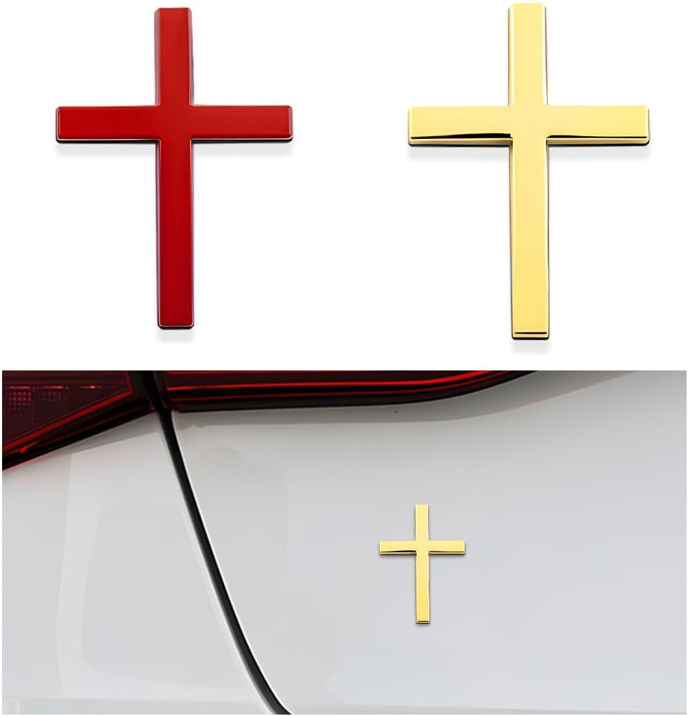 3D Metal Jesus Christ Cross Car Badge Sticker
