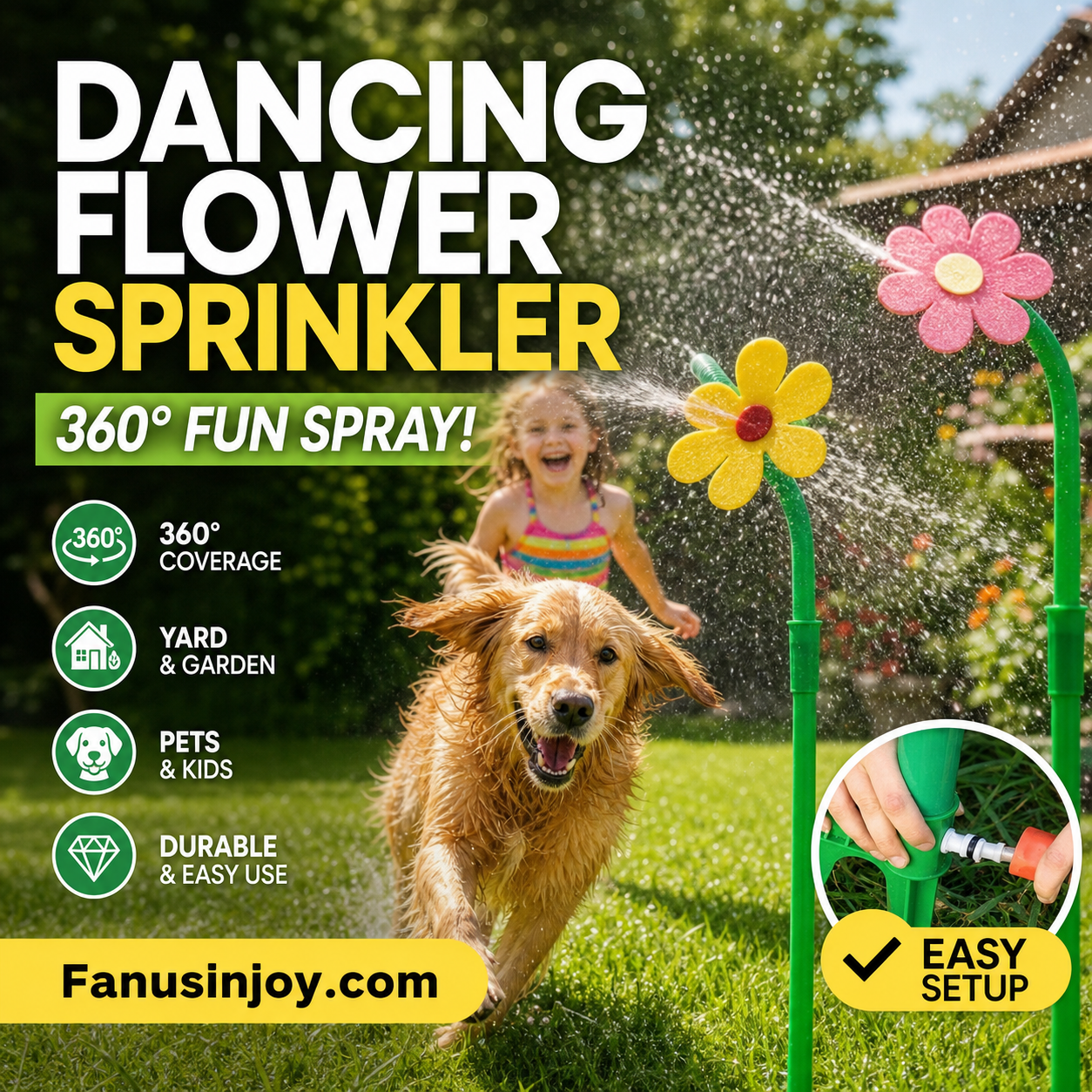 360° Rotating Dancing Flower Yard Lawn Sprinkler