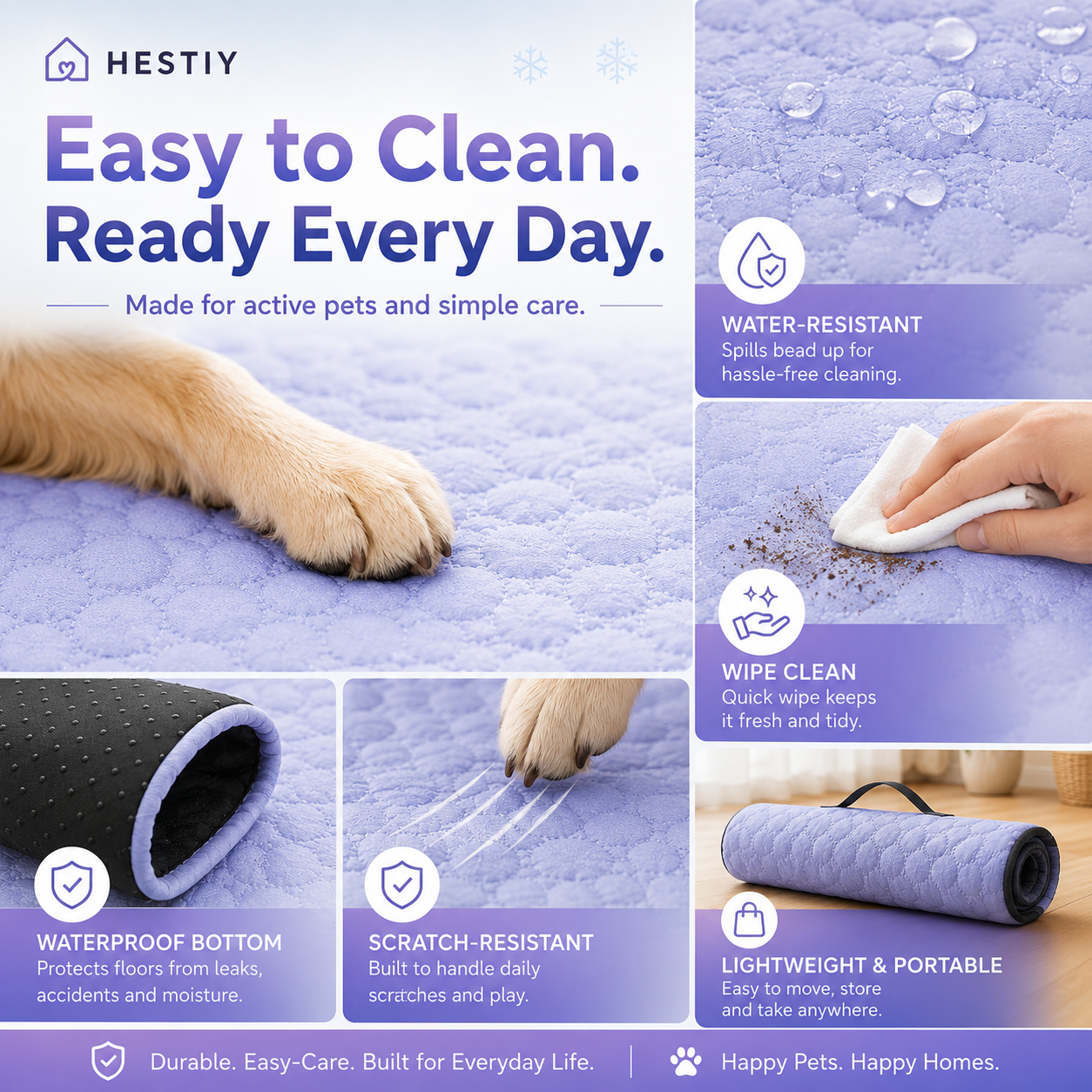 Cooling Gel Mat for Pets Summer Heat Relief Pad Breathable Non-Toxic Cool Sleeping Mat for Dogs Cats