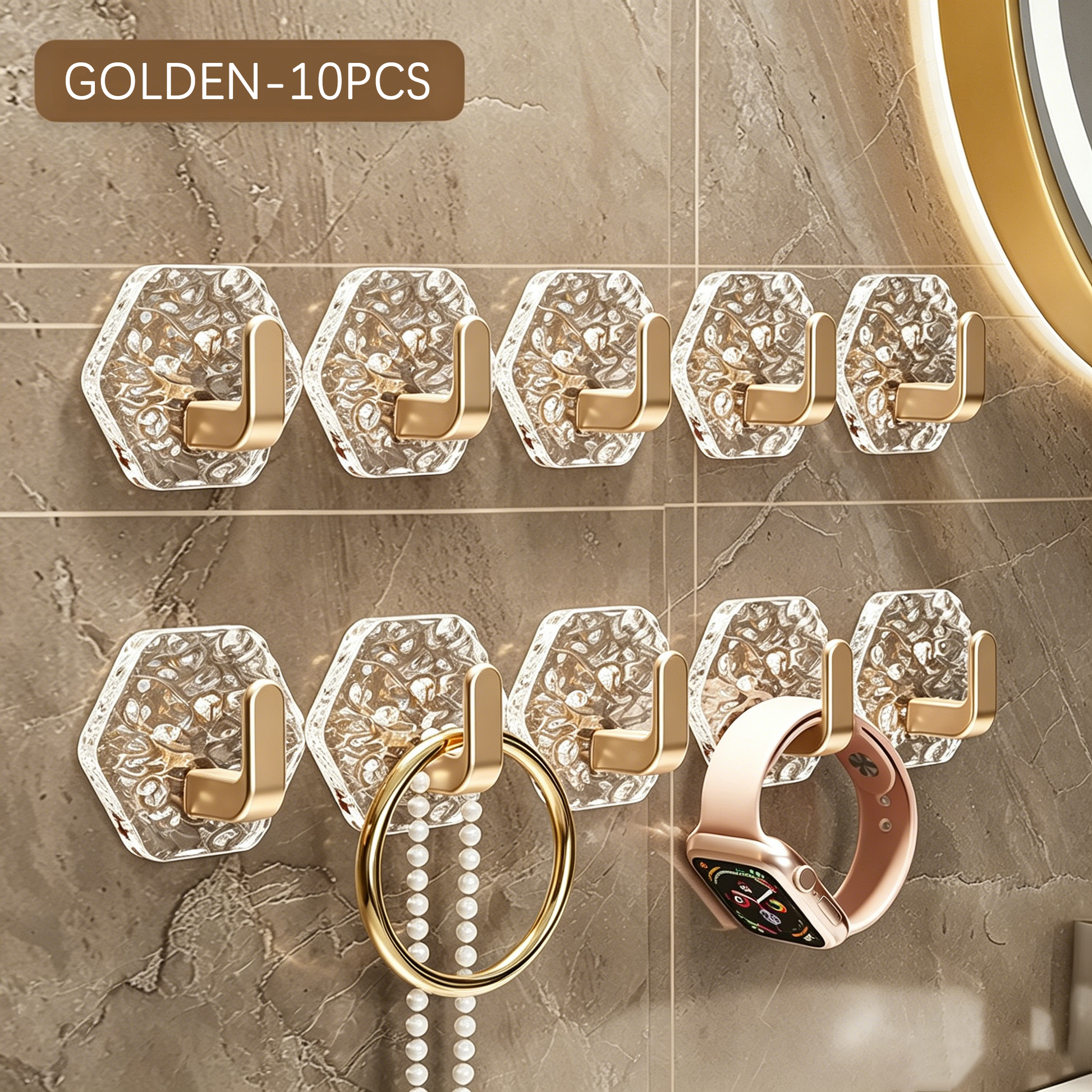 Hexagon Ripple Self-Adhesive Hooks Heavy Duty Waterproof Rustproof