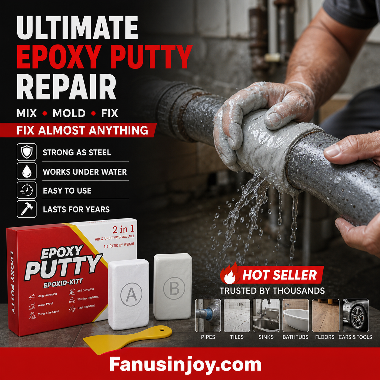 AB Epoxy Putty Stone Model Repair Clay 200g