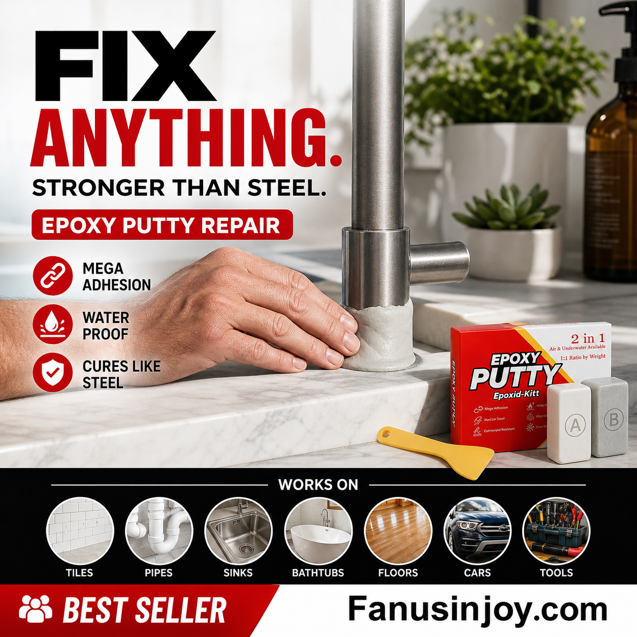 AB Epoxy Putty Stone Model Repair Clay 200g