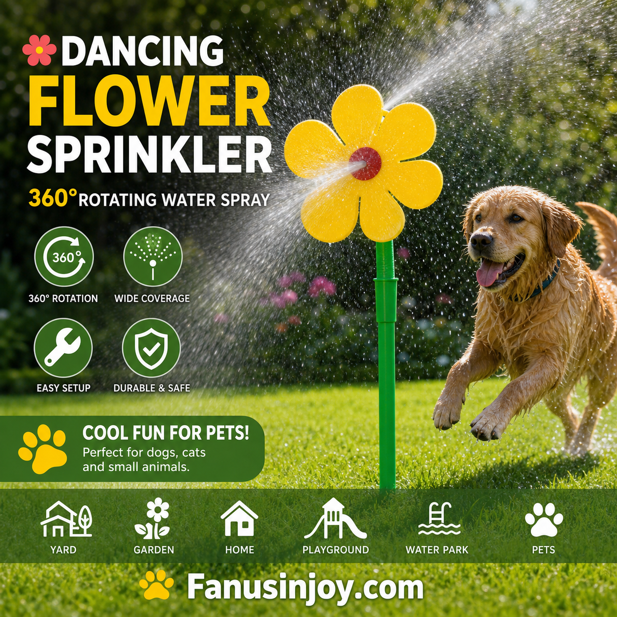 360° Rotating Dancing Flower Yard Lawn Sprinkler