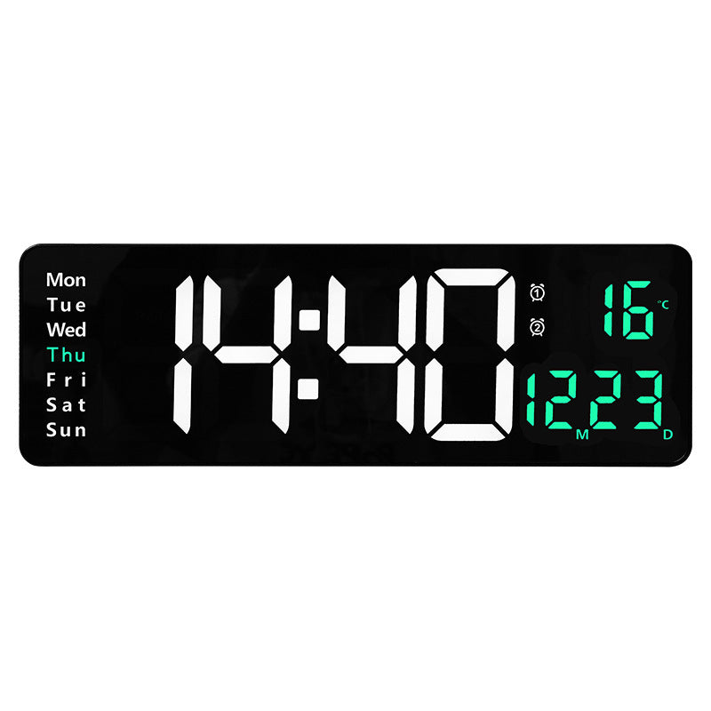 16-Inch Large Digital Clock with Temperature, Date, Auto DST, Night Light, and Auto Brightness Dimmer