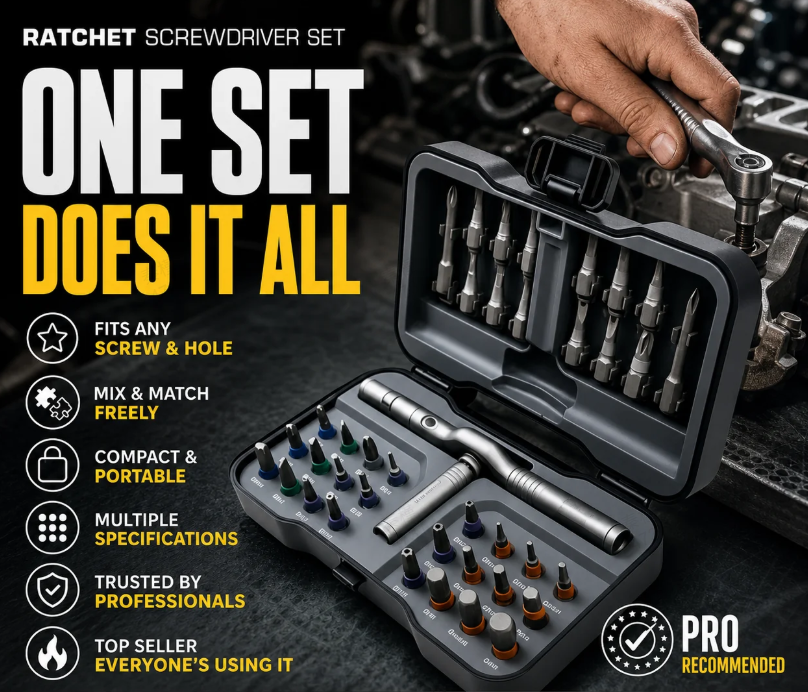 24-in-1 Magnetic Ratcheting Screwdriver Set with T-Bar Handle