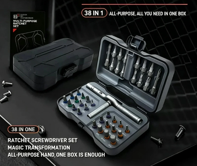 24-in-1 Magnetic Ratcheting Screwdriver Set with T-Bar Handle