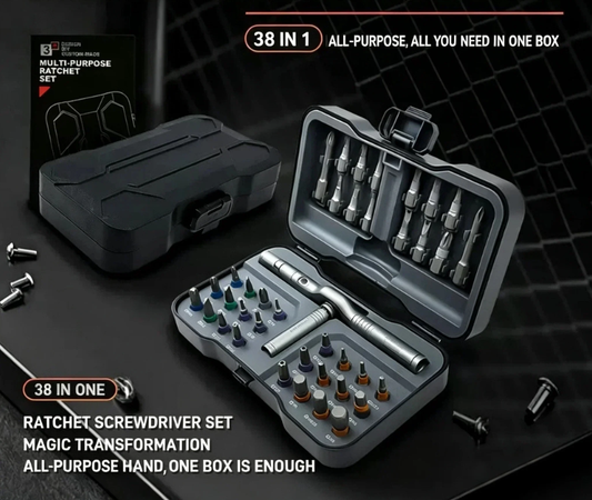 24-in-1 Magnetic Ratcheting Screwdriver Set with T-Bar Handle