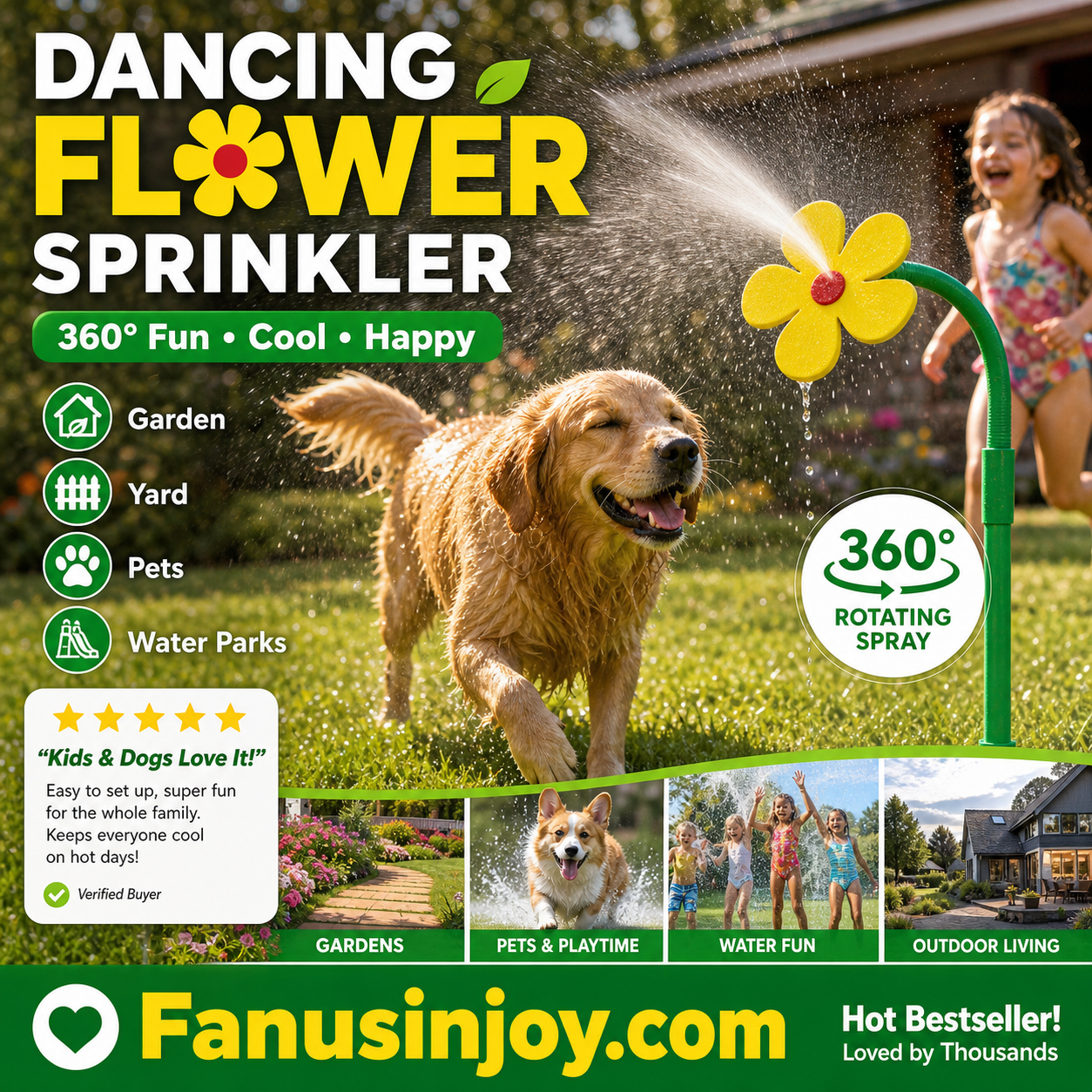 360° Rotating Dancing Flower Yard Lawn Sprinkler