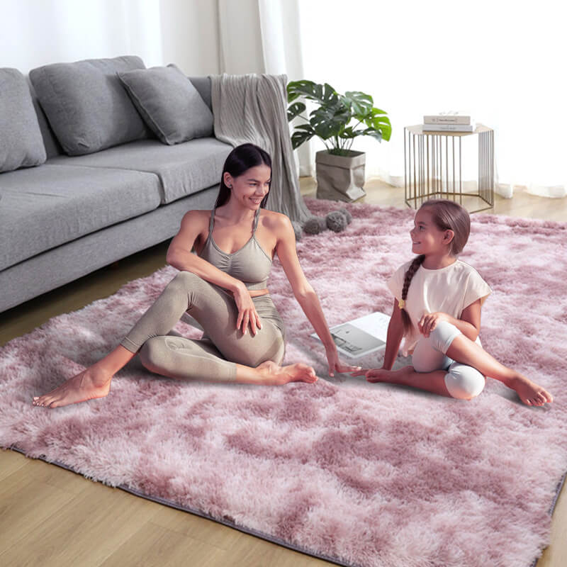 Gradient Color Plush Non-Slip Floor Mat