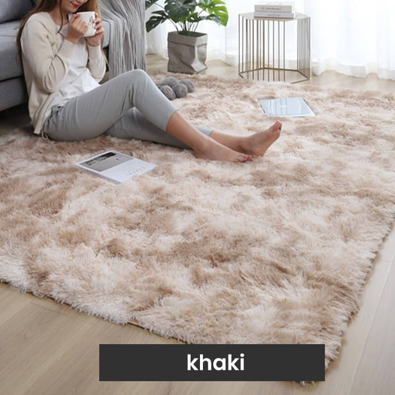 Gradient Color Plush Non-Slip Floor Mat