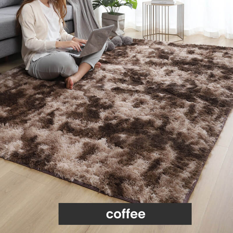 Gradient Color Plush Non-Slip Floor Mat