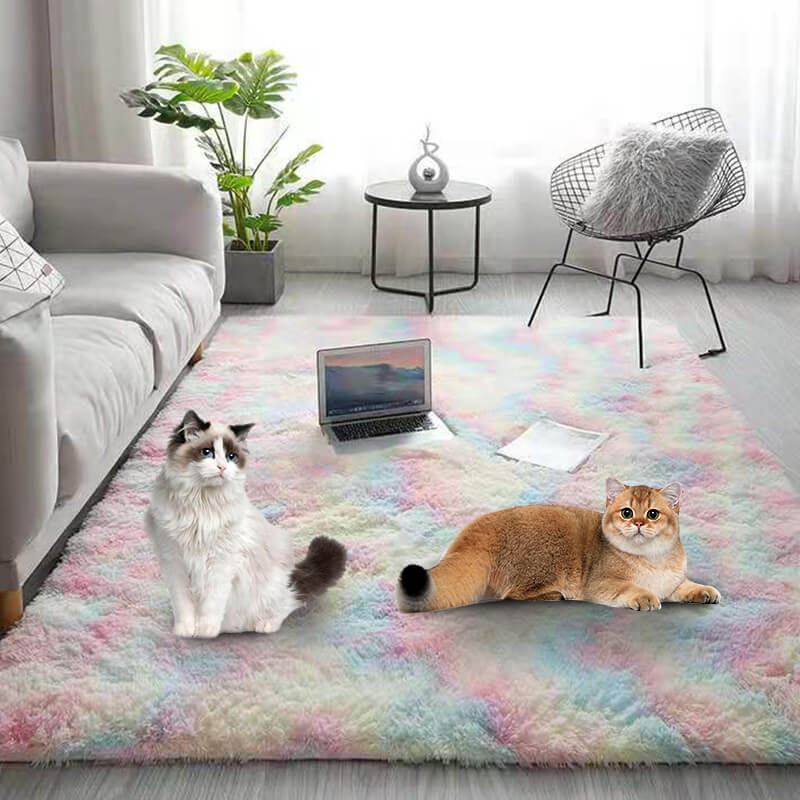 Gradient Color Plush Non-Slip Floor Mat